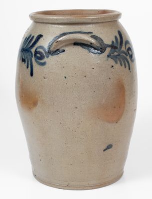 3 Gal. Baltimore, MD Stoneware Jar w/ Floral Decoration, circa 1825