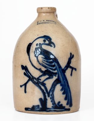 J. & E. NORTON / BENNINGTON, VT Stoneware Pheasant on Stump Jug