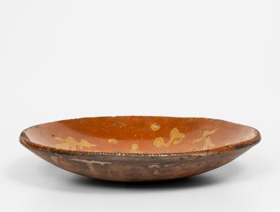 Very Rare Norwalk, Connecticut Redware Plate: "This is the last for to-day"