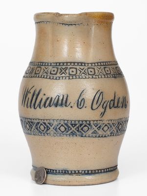 Rare attrib. Richard Remmey, Philadelphia, Stoneware Presentation Pitcher for