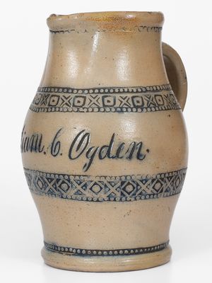 Rare attrib. Richard Remmey, Philadelphia, Stoneware Presentation Pitcher for