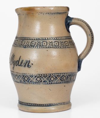 Rare attrib. Richard Remmey, Philadelphia, Stoneware Presentation Pitcher for