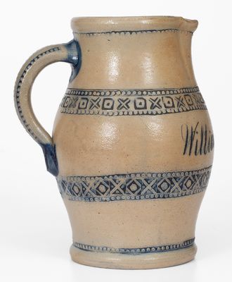 Rare attrib. Richard Remmey, Philadelphia, Stoneware Presentation Pitcher for