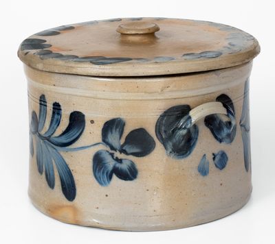 Attrib. Richard C. Remmey, Philadelphia, PA Stoneware Cake Crock w/ Lid