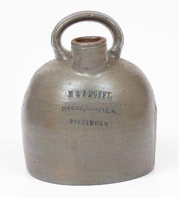 Scarce M. & J. DUFFY / 164 CATHEDRAL ST. / BALTIMORE Stoneware Liquor Jug