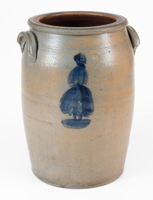 Morgantown People Crock, Thompson Pottery,  circa 1860