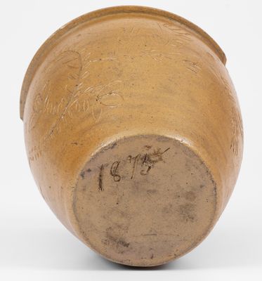 Extremely Rare "Jacob J. Swank" Johnstown, PA Stoneware Jar w/ Elaborate Incised Decoration, 1875