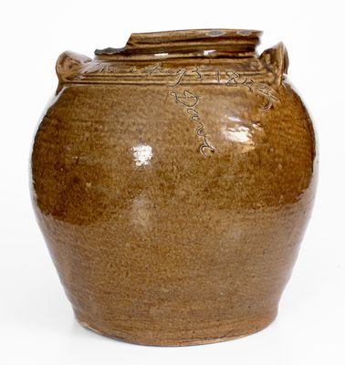 Dave / Lm / Aug 5. 1854 Stoneware Jar, David Drake at Lewis Miless Stony Bluff Manufactory, Horse Creek Valley, Edgefield District, SC
