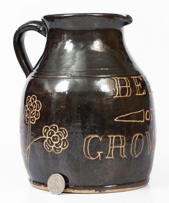Rare Albany-Glazed Ohio "Beer Growler" Inscribed "Henry Lahr"