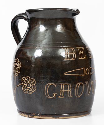 Rare Albany-Glazed Ohio "Beer Growler" Inscribed "Henry Lahr"