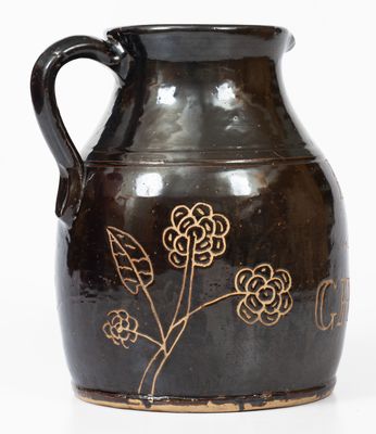 Rare Albany-Glazed Ohio "Beer Growler" Inscribed "Henry Lahr"