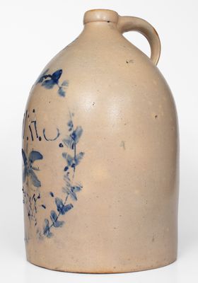 Unusual 5 Gal. EVAN R. JONES / PITTSTON, PA Stoneware Jug Inscribed