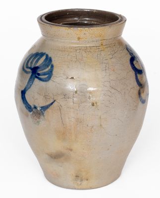"AG" (Austin Graves, Ohio) Stoneware Jar with Freehand Decoration