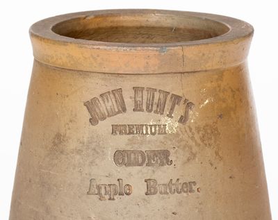 JOHN HUNT'S / PREMIUM / CIDER / Apple Butter Stoneware Jar