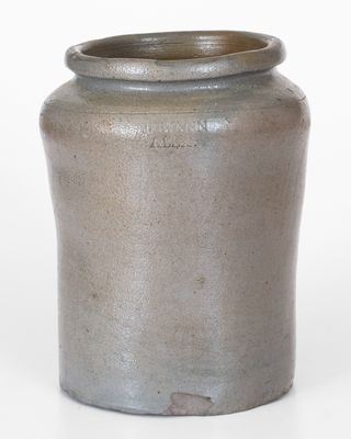 Scarce J. SWANN / ALEXA. Stoneware Jar, John Swann, Alexandria, VA, c1820