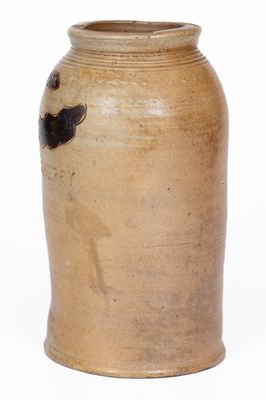 Rare WARNE / S. AMBOY. N. JERSY Stoneware Jar w/ Impressed Decoration