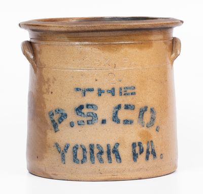 2 Gal. Marked and Stenciled Pfaltzgraff Stoneware Crock,