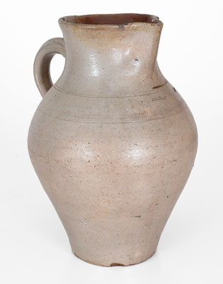 Rare BOSTON Stoneware Pitcher, late 18th or early 19th century