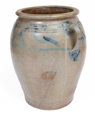 Vertical-Handed Stoneware Jar attrib. Craven Family, Moore or Randolph County, NC, mid 19th century