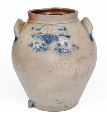 New York State Stoneware Jar w/ Incised Decoration, Inscribed