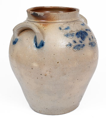 New York State Stoneware Jar w/ Incised Decoration, Inscribed