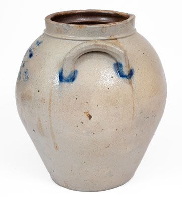 New York State Stoneware Jar w/ Incised Decoration, Inscribed