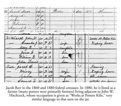 Extremely Rare Putnam County, Tennessee Stoneware Jar: "Barr's Potter Kiln," Jacob C. Barr