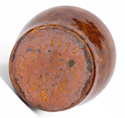 Very Rare Redware Jug-Form Presentation Bank: