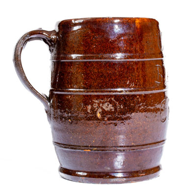 Scarce Glazed Redware Mug Inscribed
