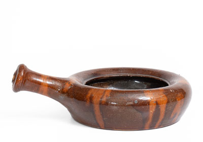 Manganese-Decorated Redware Bedpan, Inscribed