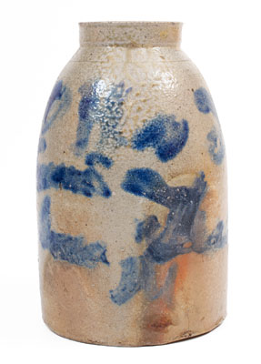 Cobalt-Decorated Ohio Stoneware Canning Jar, Inscribed "OH", circa 1875