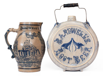 Two Pieces of Molded Utica, NY Stoneware w/