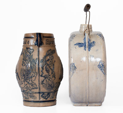 Two Pieces of Molded Utica, NY Stoneware w/