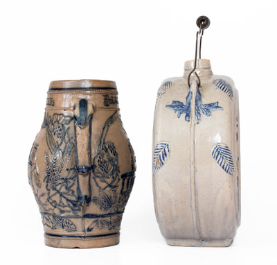 Two Pieces of Molded Utica, NY Stoneware w/