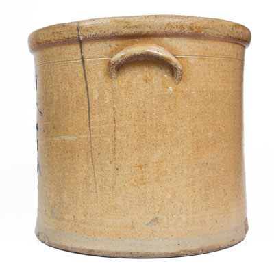 Scarce 12 Gal. Ohio Stoneware Crock w/ Marching Man Decoration