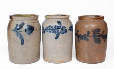 Lot of Three: Half-Gallon Remmey Family, Philadelphia Stoneware Jars