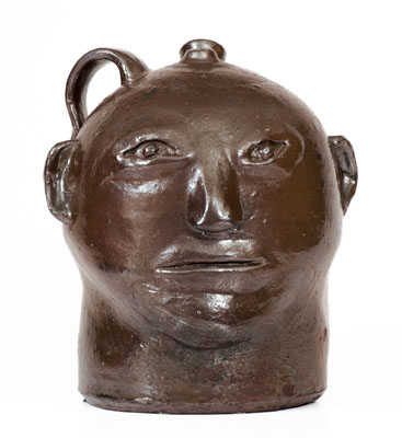 Very Rare Stoneware Face Jug attrib. William Hewell at the "Daddy Bill" Dorsey Pottery, Mossy Creek, White County, GA