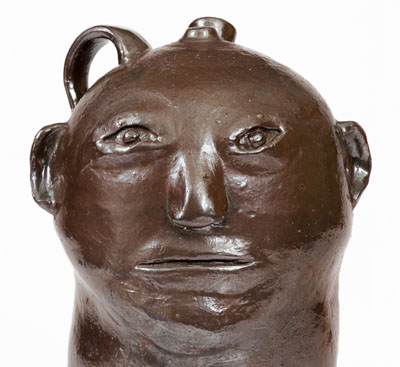 Very Rare Stoneware Face Jug attrib. William Hewell at the "Daddy Bill" Dorsey Pottery, Mossy Creek, White County, GA