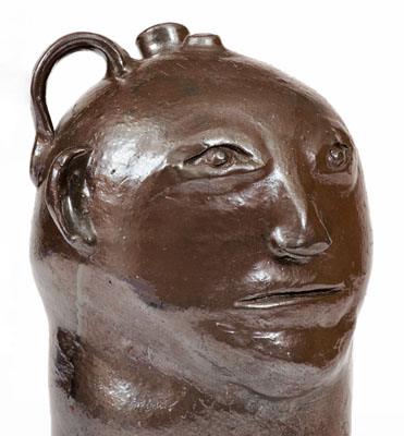 Very Rare Stoneware Face Jug attrib. William Hewell at the "Daddy Bill" Dorsey Pottery, Mossy Creek, White County, GA