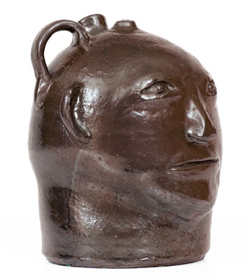 Very Rare Stoneware Face Jug attrib. William Hewell at the "Daddy Bill" Dorsey Pottery, Mossy Creek, White County, GA