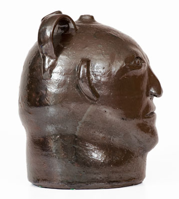 Very Rare Stoneware Face Jug attrib. William Hewell at the "Daddy Bill" Dorsey Pottery, Mossy Creek, White County, GA