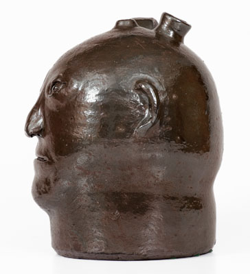 Very Rare Stoneware Face Jug attrib. William Hewell at the "Daddy Bill" Dorsey Pottery, Mossy Creek, White County, GA