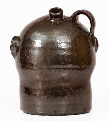 Very Rare Stoneware Face Jug attrib. William Hewell at the "Daddy Bill" Dorsey Pottery, Mossy Creek, White County, GA