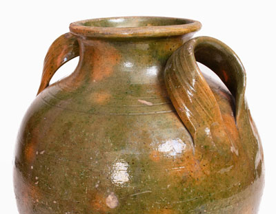 Rare and Fine Copper-Glazed Redware Jar attrib. Christopher Alexander Haun, Greene County, Tennessee
