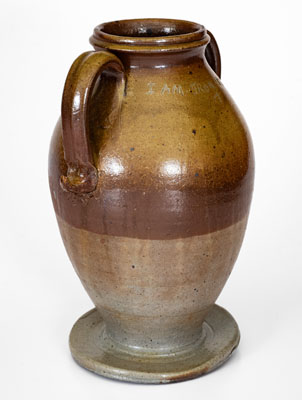 Extremely Rare Stoneware Vase Inscribed "I AM FROM 10EC" (TENNESSEE), Middle TN origin