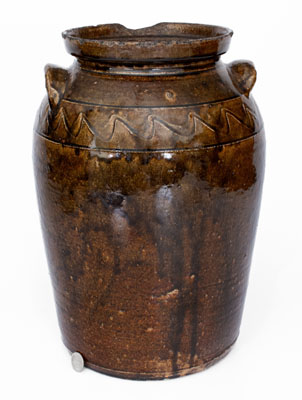 Alkaline-Glazed Stoneware Jar, attrib. Timmerman Pottery, Stockton, Lanier County, GA, late 19th century