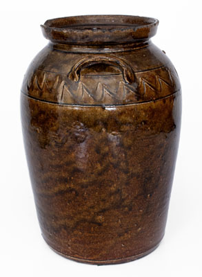 Alkaline-Glazed Stoneware Jar, attrib. Timmerman Pottery, Stockton, Lanier County, GA, late 19th century