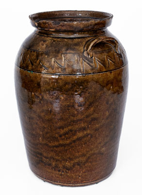 Alkaline-Glazed Stoneware Jar, attrib. Timmerman Pottery, Stockton, Lanier County, GA, late 19th century