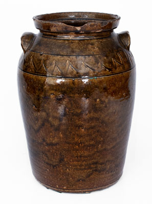 Alkaline-Glazed Stoneware Jar, attrib. Timmerman Pottery, Stockton, Lanier County, GA, late 19th century