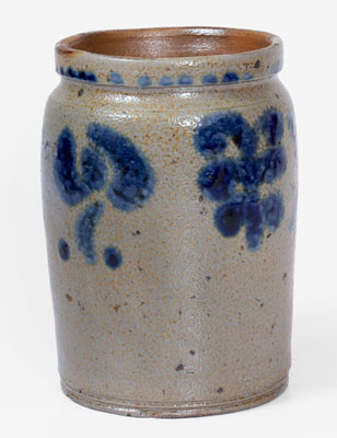 Rare Small-Sized Stoneware Jar Inscribed "W A," possibly William Amoss, Baltimore, MD, circa 1820